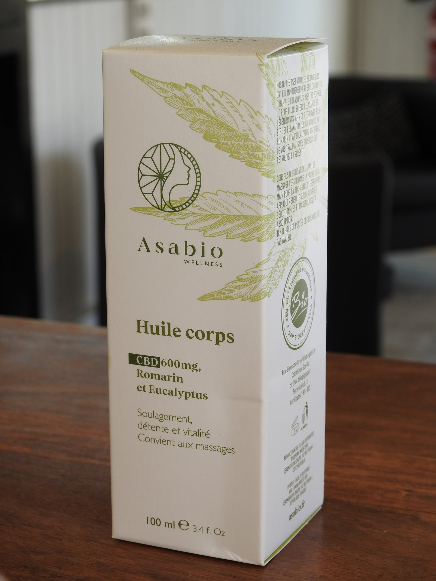 Huile corps massage Asabio